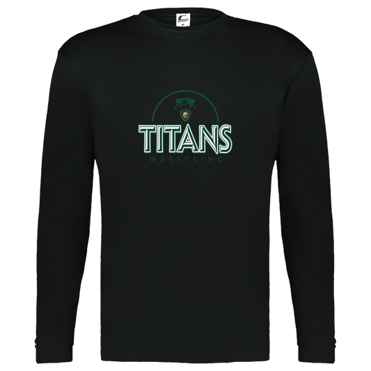 tc-titans-ball-dome-2-c2-kids-performance-long-sleeve-tee — Black — Front — source sha256 eaa6f07aa8e1ef5a1c02006fe7b6ae77375fed162186aebed3f584ae5116b3e9 — Color position 1