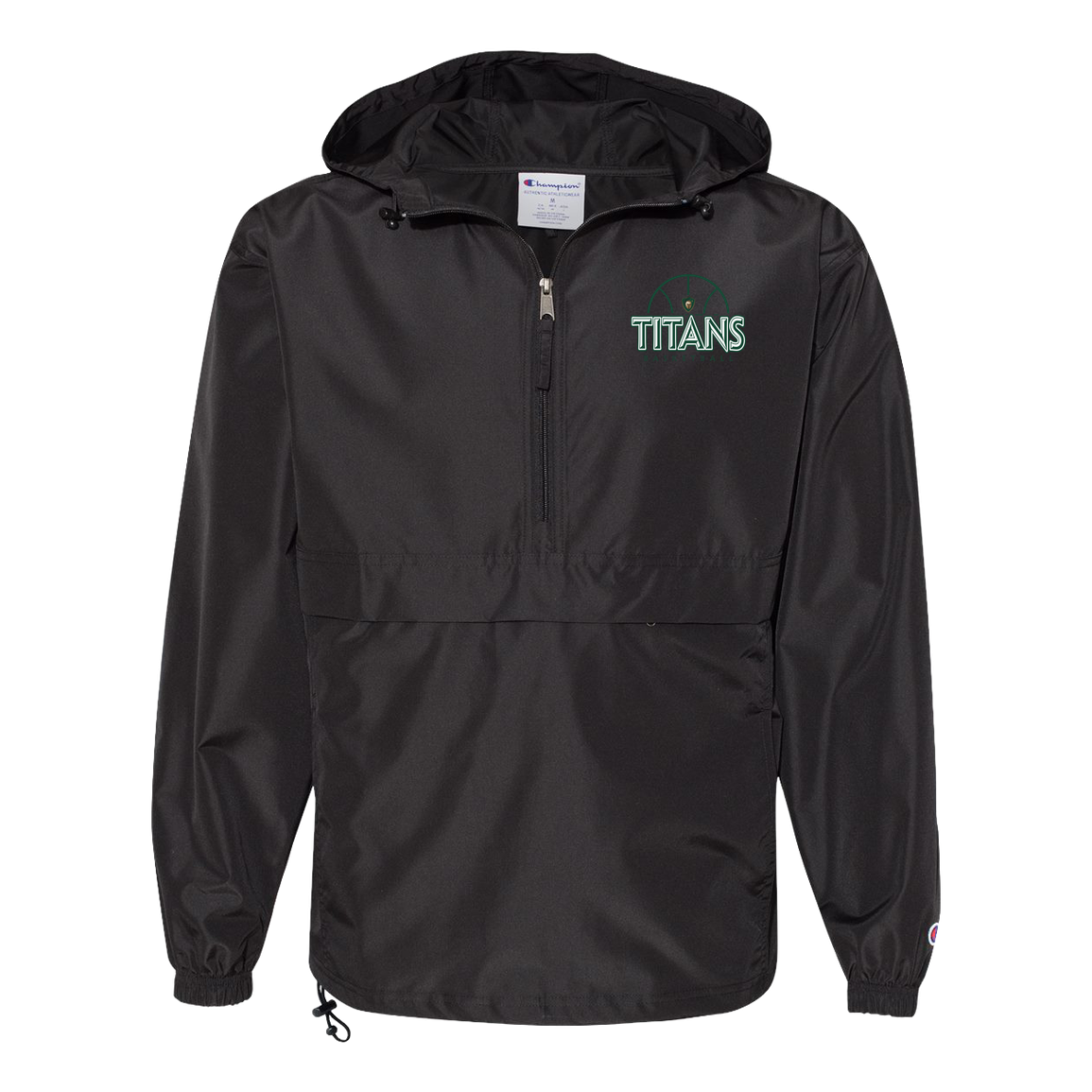 tc-titans-ball-dome-champion-unisex-packable-anorak-jacket — Black — Front — source sha256 58600ca953676db7e2924f2163e2218bb618dcef58cb16615ba3cad6fae55731 — Color position 1
