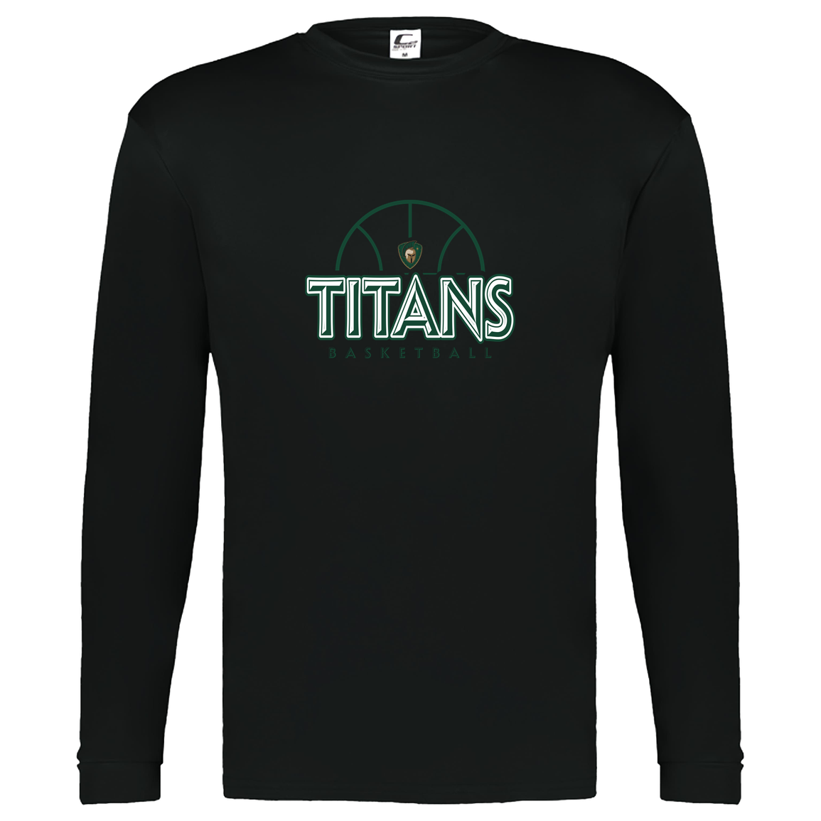 tc-titans-ball-dome-c2-kids-performance-long-sleeve-tee — Black — Front — source sha256 802b9cd89deded26b75a9faf12aa1f428239ac83b9eaadb256570494b134b720 — Color position 1