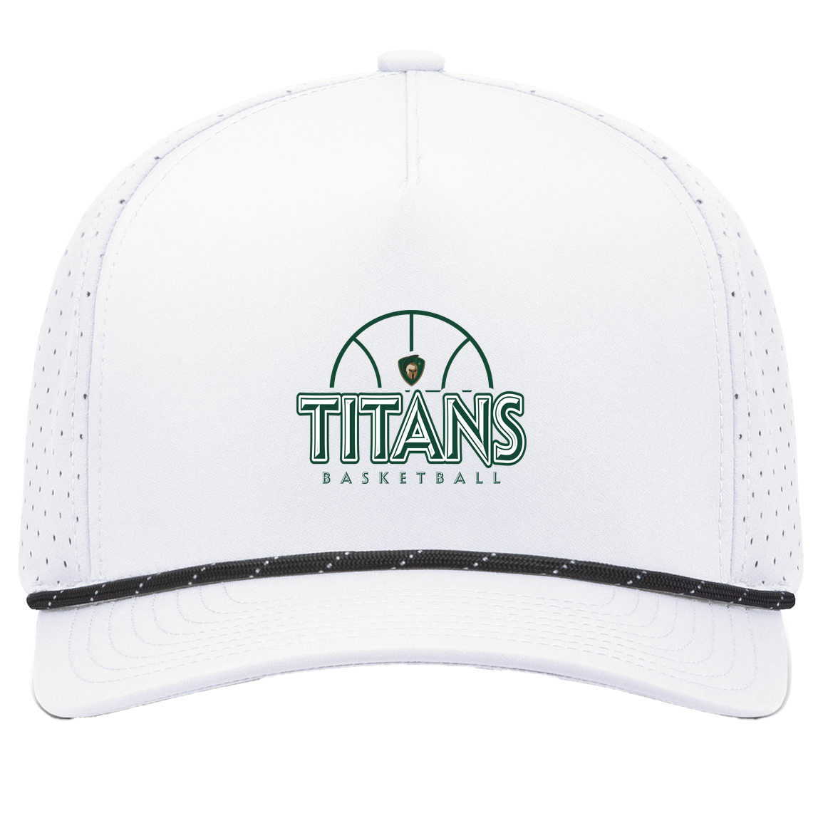 tc-titans-ball-dome-pacific-headwear-weekender-perforated-snapback-cap — White/Black — Front — source sha256 94f974bbde530e061dc405068979a6bde32a483839df46e2c507ccbb6d13bbf6 — Color position 7
