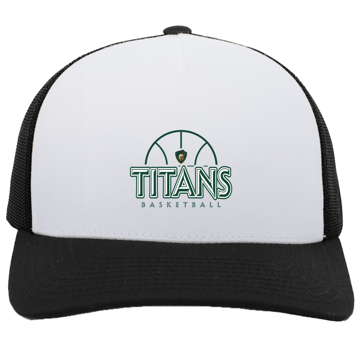 tc-titans-ball-dome-pacific-headwear-5-panel-trucker-snapback-cap — White/Black — Front — source sha256 97050ec42d3dc5a022bf0b89bd9638e4715da2ba1c361b401c001cc282ce3bb4 — Color position 4