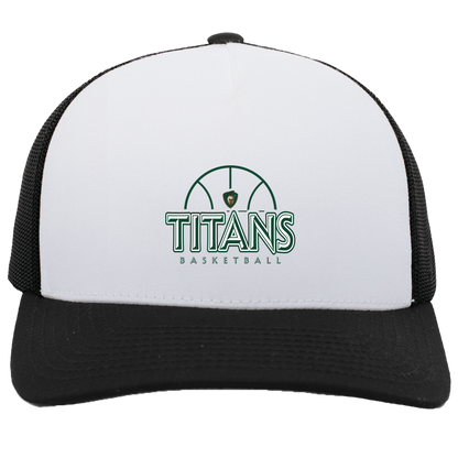 tc-titans-ball-dome-pacific-headwear-5-panel-trucker-snapback-cap — White/Black — Front — source sha256 97050ec42d3dc5a022bf0b89bd9638e4715da2ba1c361b401c001cc282ce3bb4 — Color position 4