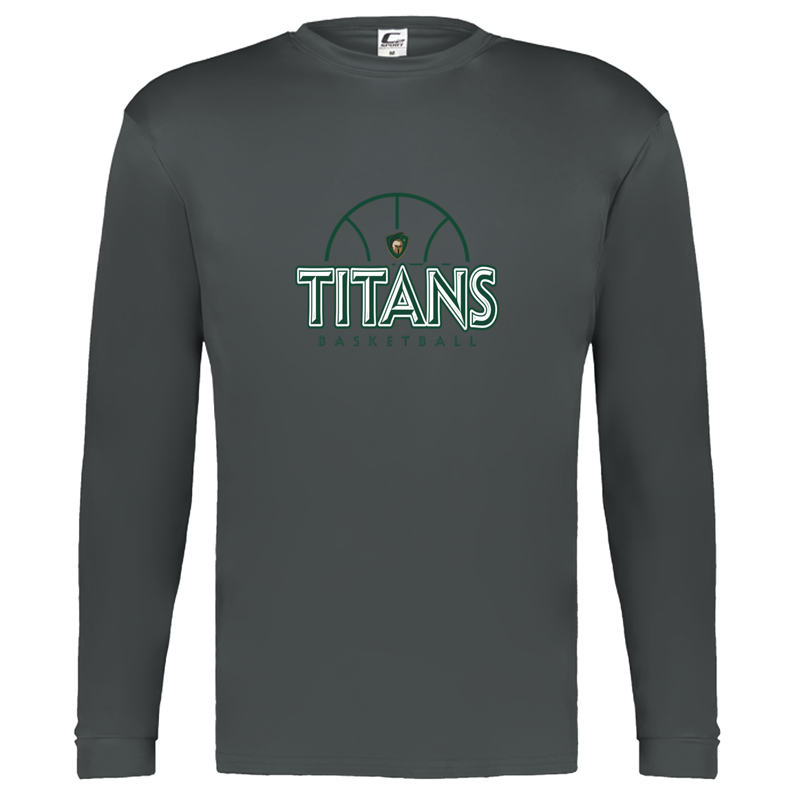 tc-titans-ball-dome-c2-kids-performance-long-sleeve-tee — Graphite — Front — source sha256 d8523e59891ca6580b2577b4e6ebde46123c2c0420f67e3c0a5791efd2271289 — Color position 2