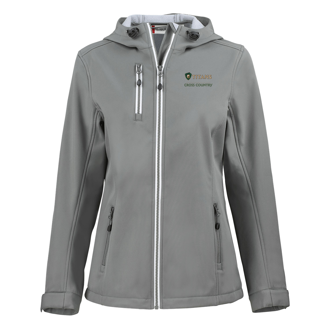 tc-titans-cross-country-basic-clique-womens-eco-stretch-softshell-jacket — Slate — Front — source sha256 572011926f6a79bc823ec577924e23e3324e47e7d046a5ab3c87c5cff453b9a9 — Color position 2