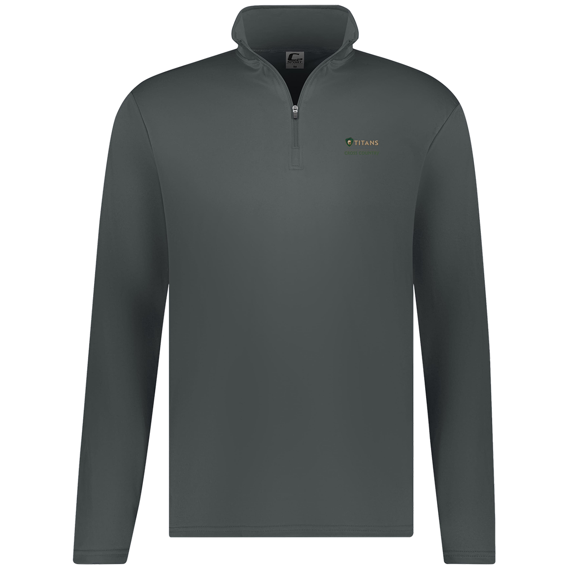 tc-titans-cross-country-basic-c2-mens-1-4-zip-pullover — Graphite — Front — source sha256 5f1f5d044af006696ce38be6473c7d2b9161b35ce7fc7f3af91a7a44c5193ae9 — Color position 4