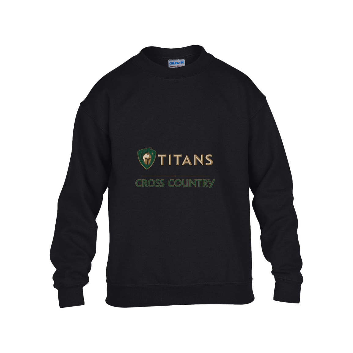 tc-titans-cross-country-basic-gildan-kids-heavy-blend-fleece-crew — Black — Front — source sha256 6f16e6aad02bb65f51dfa979a3f38705b59b5f6fe621ad2735a2664255990c68 — Color position 1