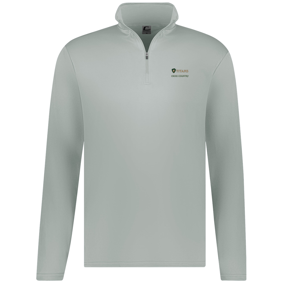 tc-titans-cross-country-basic-c2-mens-1-4-zip-pullover — Silver — Front — source sha256 83e86e0a9c50afc386403d1d4b44518a0b464f06d6b06b07913d9c33b43fd3c0 — Color position 2