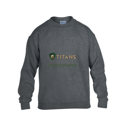 tc-titans-cross-country-basic-gildan-kids-heavy-blend-fleece-crew — Dark Heather — Front — source sha256 a1a28b54fdbf3eeae189cec0194129f4caf0c94948a1eaf9eec876dc34121cdd — Color position 2