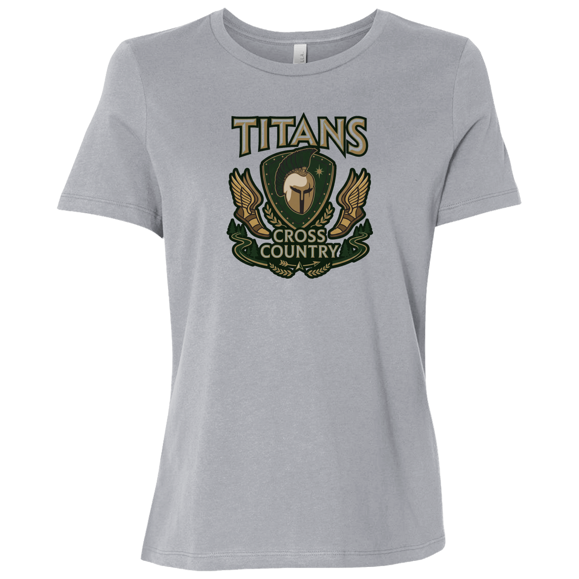 tc-titans-cross-country-insignia-bella-canvas-ladies-relaxed-jersey-short-sleeve-t-shirt — Athletic Grey — Front — source sha256 1597d3311b1a9ee46dcc02ca0417723e206f03a912b1d1235dcef2b81c89c2e8 — Color position 3