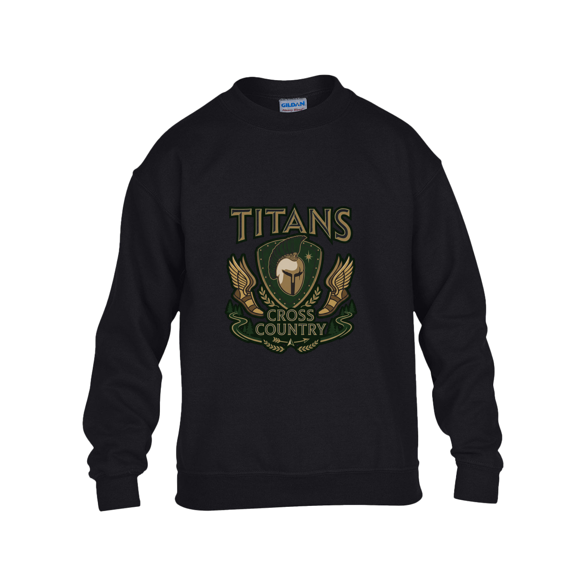 tc-titans-cross-country-insignia-gildan-kids-heavy-blend-fleece-crew — Black — Front — source sha256 19a446b1c738869b3938cbbc081a79d47806845155182bb6c62e19f7bd15da3b — Color position 1