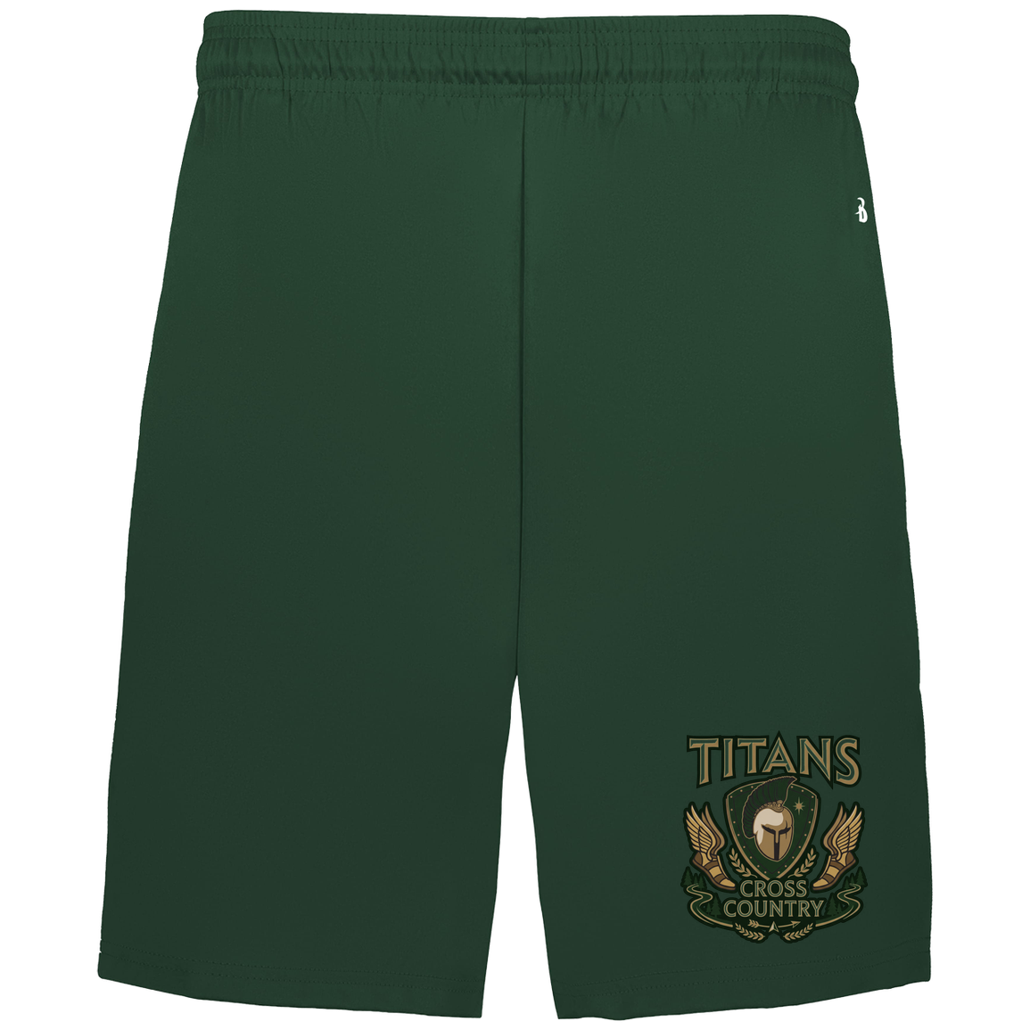 tc-titans-cross-country-insignia-badger-adult-b-core-7-inch-short-with-pockets — Forest — Front — source sha256 284b591eec71787f1c776df0034d0e4977c9c0b50a7b94a750405b2fe86e4cb8 — Color position 4