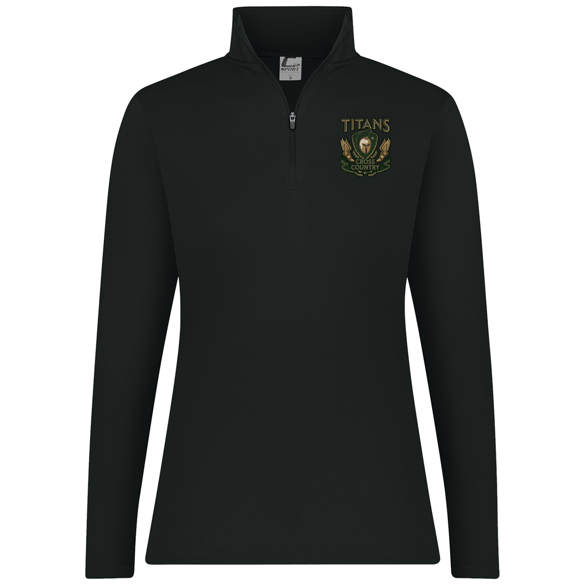 tc-titans-cross-country-insignia-c2-womens-1-4-zip-pullover — Black — Front — source sha256 3a201eb7a0dd936124378afb2ee809430476ff5ca10938ae5b6add15153a897b — Color position 1