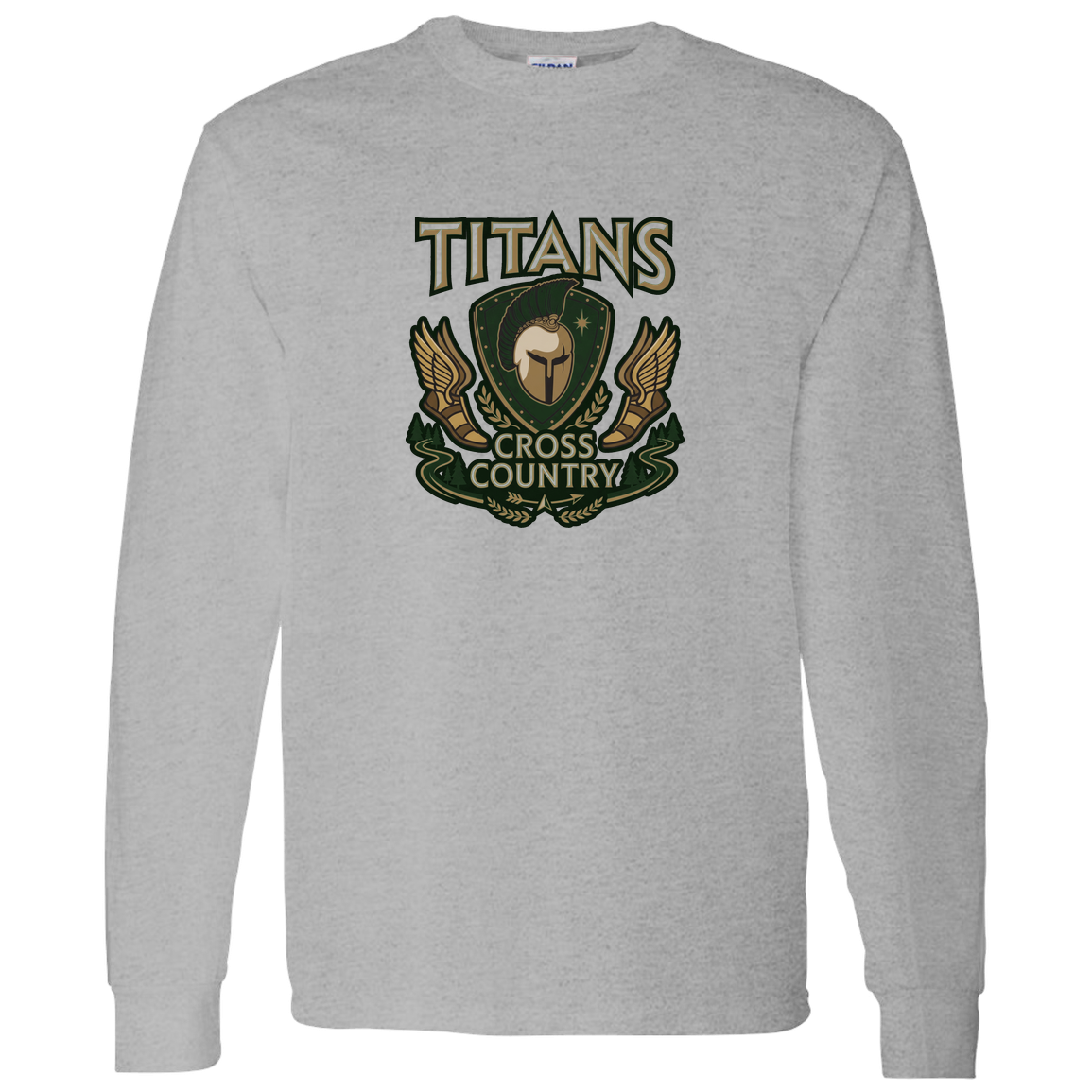 tc-titans-cross-country-insignia-gildan-ls-t-shirt-5-3-oz — Sport Grey — Front — source sha256 474764b989c3a81b54063b23faa03fd67527fb614decf1a02a495f665b751c09 — Color position 5