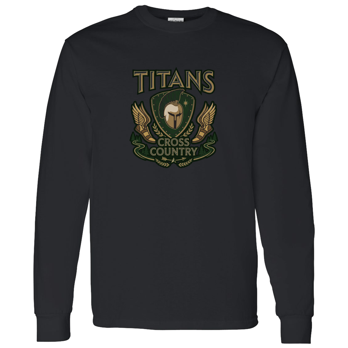 tc-titans-cross-country-insignia-gildan-ls-t-shirt-5-3-oz — Black — Front — source sha256 476fb45434fd7cbe4a6ecf4b2f5ef2d2cca34de9c6fe57d821bdc2141ff455b3 — Color position 4