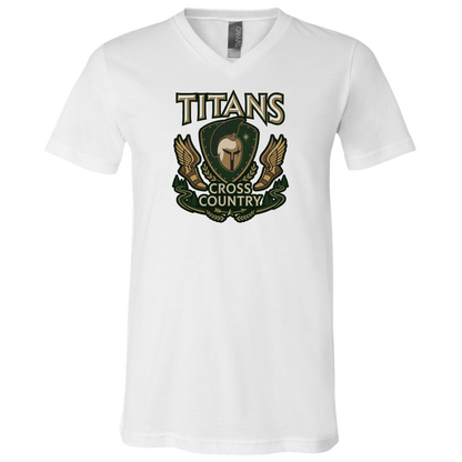 tc-titans-cross-country-insignia-bella-canvas-unisex-jersey-ss-v-neck-t-shirt — White — Front — source sha256 5a7e3e59135cd397ff073f0d0abf497b4b83180e73d0178ee69efb08380705c9 — Color position 1