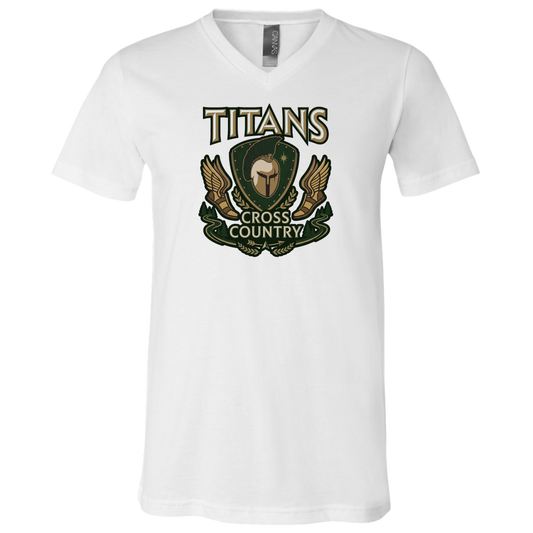 tc-titans-cross-country-insignia-bella-canvas-unisex-jersey-ss-v-neck-t-shirt — White — Front — source sha256 5a7e3e59135cd397ff073f0d0abf497b4b83180e73d0178ee69efb08380705c9 — Color position 1
