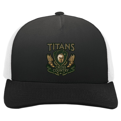 tc-titans-cross-country-insignia-pacific-headwear-5-panel-trucker-snapback-cap — Black/White — Front — source sha256 5aba7c0f137a661914bec4524c17817733ab10e6dd4ba90f5f1287cd59b46603 — Color position 4