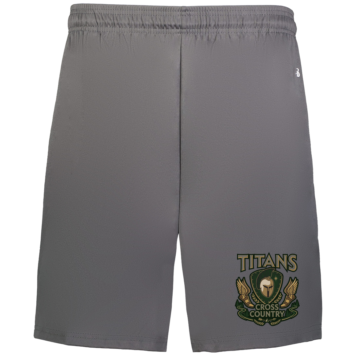 tc-titans-cross-country-insignia-badger-adult-b-core-7-inch-short-with-pockets — Graphite — Front — source sha256 60284ab31cfe2e2af7c430c263998e62b39b63edad2a051097d65d9176333cb9 — Color position 2