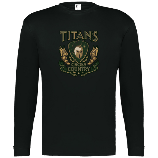 tc-titans-cross-country-insignia-c2-mens-performance-long-sleeve-tee — Black — Front — source sha256 6aaa4f630f69ce5547825fc71a1c73b0d7b377bc45a493eb030038a4c017a1f3 — Color position 1