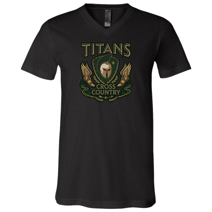 tc-titans-cross-country-insignia-bella-canvas-unisex-jersey-ss-v-neck-t-shirt — Black — Front — source sha256 86d96e27f21735e36addf5fb4da4f7e5fb44906764e8fad0a7470c980b8b7479 — Color position 2