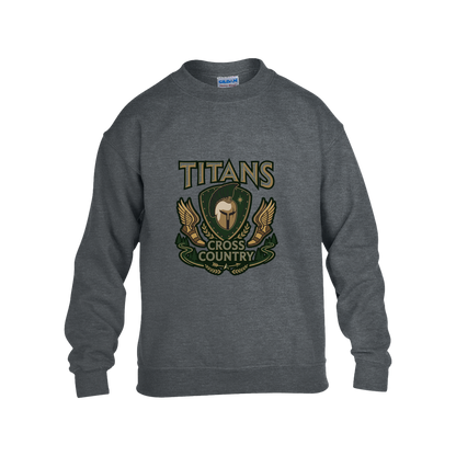 tc-titans-cross-country-insignia-gildan-kids-heavy-blend-fleece-crew — Dark Heather — Front — source sha256 a42aeafbf3877efd25492f1a56aaef3078add0f9cc3c85a65d16683a61fe05fd — Color position 2