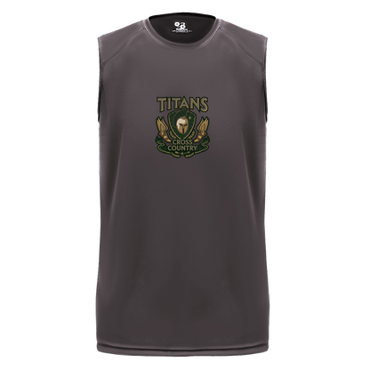 tc-titans-cross-country-insignia-badger-b-core-sleeveless-performance-tee — Graphite — Front — source sha256 b2a37ce303a998d50e06ebc19ffac8e7fe855f47df59674bd2d3b1bf1dcd7c78 — Color position 2