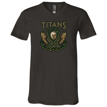 tc-titans-cross-country-insignia-bella-canvas-unisex-jersey-ss-v-neck-t-shirt — Dark Grey Heather — Front — source sha256 b3672cfcb9fc1267e4eb5235fff3ae7cf91def306fa10fe413c662d42e4ebf98 — Color position 3