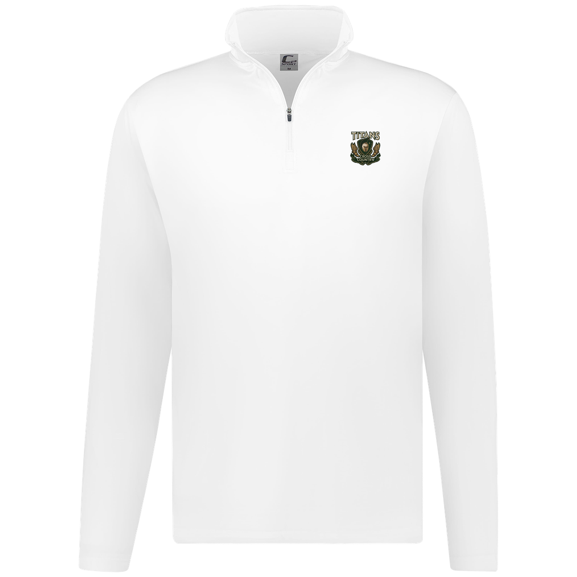 tc-titans-cross-country-insignia-c2-mens-1-4-zip-pullover — White — Front — source sha256 cea78fdd1cf82f473933e64608901cf455567a4f16cba6578c95c81372f34f00 — Color position 3