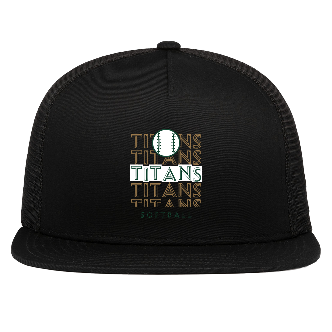 tc-titans-echo-highlight-2-pacific-headwear-d-series-5-panel-trucker-snapback-cap — Black — Front — source sha256 3e496ab3e4b2ad340e4d5c1360f0fed584c54207105443975bc3b72bb2a95c07 — Color position 1