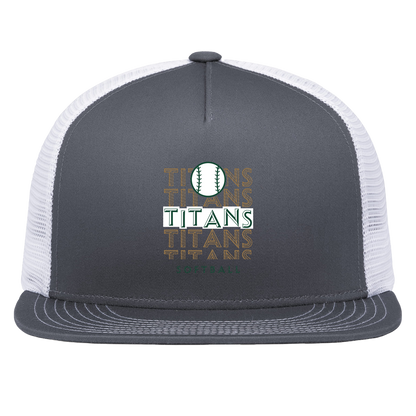 tc-titans-echo-highlight-2-pacific-headwear-d-series-5-panel-trucker-snapback-cap — Graphite/White — Front — source sha256 54f0936d2c8057ddf8653fab7fe9fe769225047c36ca7368af5e936e0bed811e — Color position 4