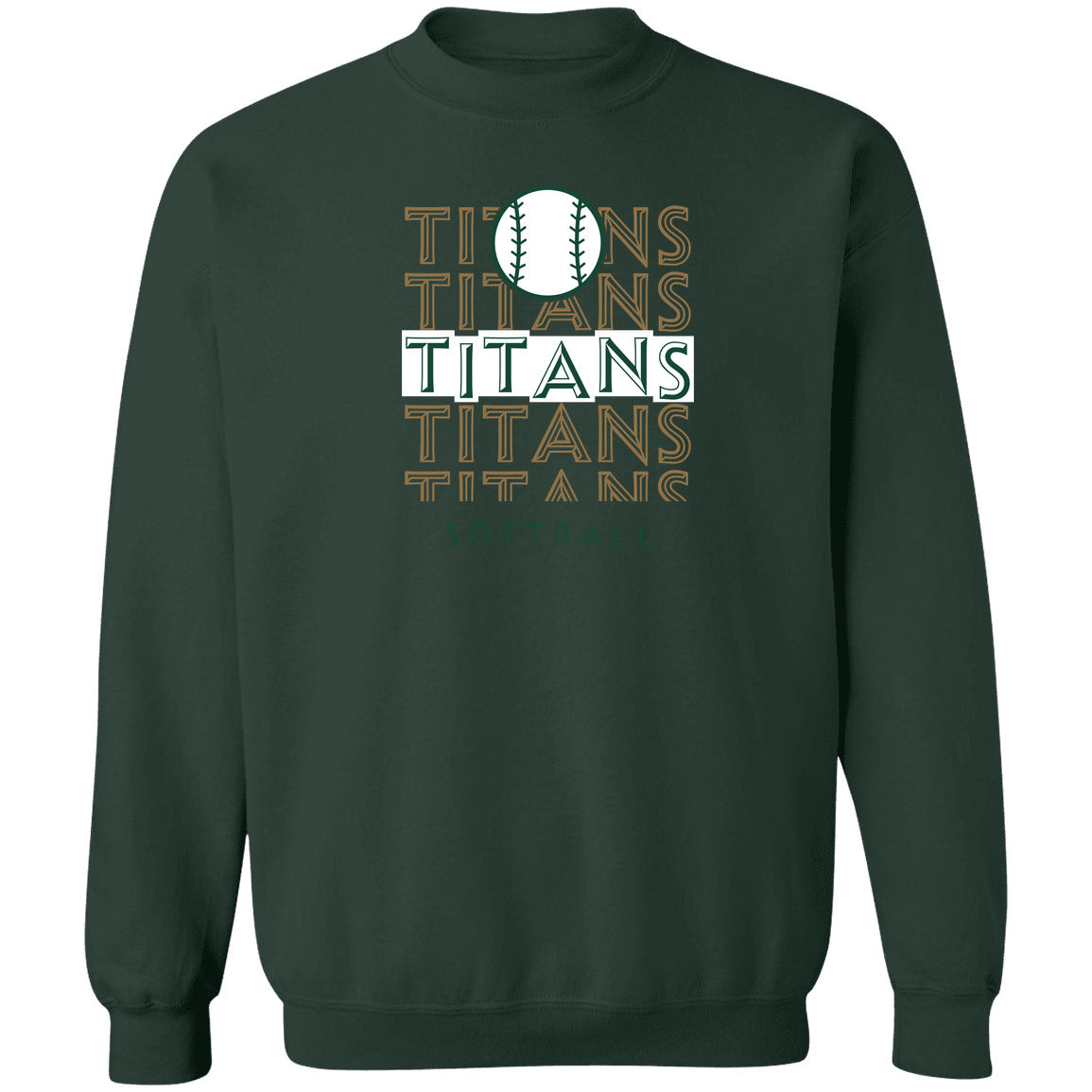 tc-titans-echo-highlight-2-gildan-crewneck-pullover-sweatshirt — Forest Green — Front — source sha256 72d40d61b9dfd6ed9c7ae8ad8d95c165d82e3f0e78eeca3e090f14270a44d8ed — Color position 7