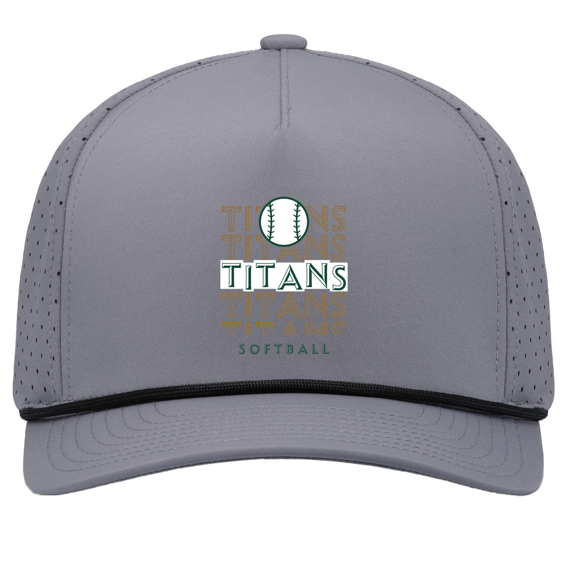 tc-titans-echo-highlight-2-pacific-headwear-weekender-perforated-snapback-cap — Graphite/Black — Front — source sha256 9e1d479db99423922fc98c82b505a1f1e51bf829029a339233c5dbcbc38d94c7 — Color position 3