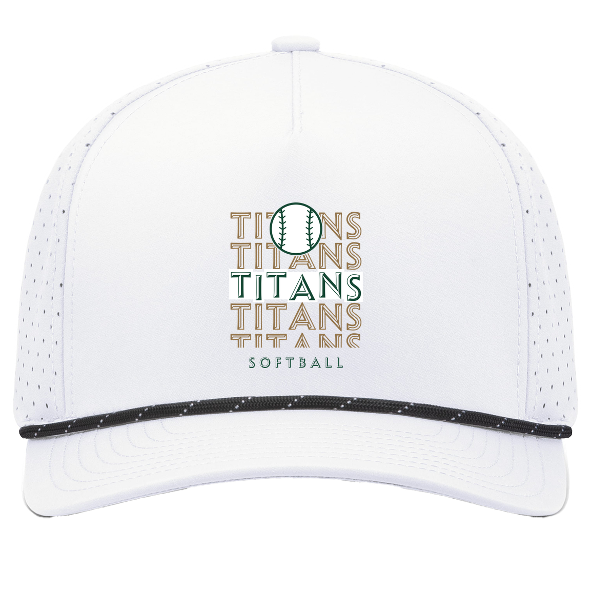 tc-titans-echo-highlight-2-pacific-headwear-weekender-perforated-snapback-cap — White/Black — Front — source sha256 a001257e536f82bd736a823687020ec201b82e2adb307573e12080899c3a1e1f — Color position 7