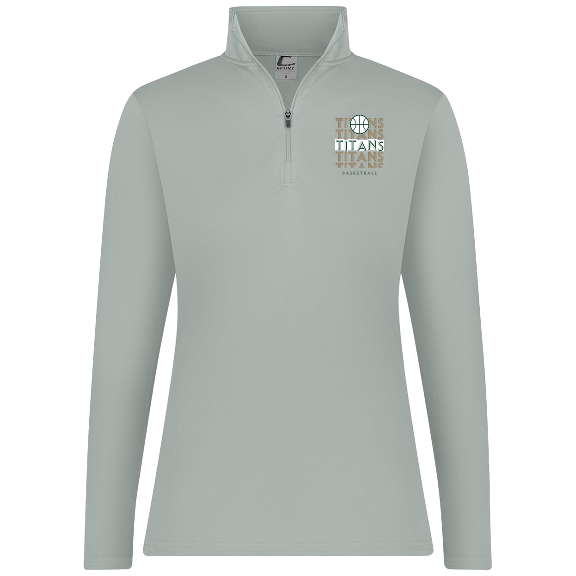tc-titans-echo-highlight-c2-womens-1-4-zip-pullover — Silver — Front — source sha256 3ba622530090c0478959c867d9404195764e4eb1e02c05f78d378c18f1b71ad2 — Color position 2