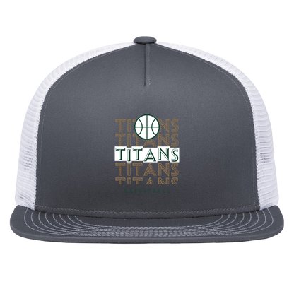 tc-titans-echo-highlight-pacific-headwear-d-series-5-panel-trucker-snapback-cap — Graphite/White — Front — source sha256 50ebfbe45be44f1f4c76f6bb8f2aeb1a86184102b6397409e56b2d306f2811f9 — Color position 4