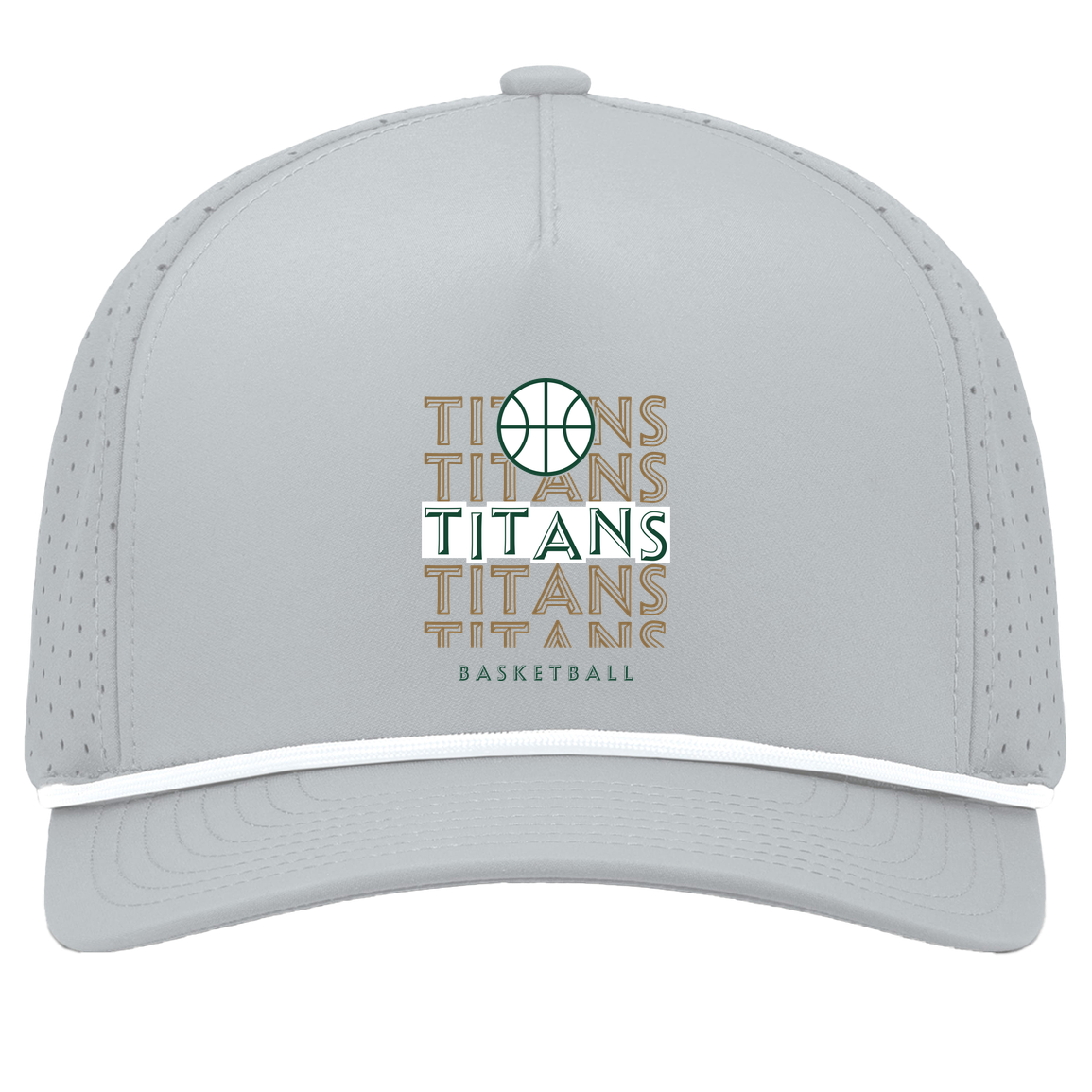 tc-titans-echo-highlight-pacific-headwear-weekender-perforated-snapback-cap — Silver/White — Front — source sha256 6ada65bbe085350c15f558ffbe264903a91f3e55bebdc9624975972f332143dc — Color position 5
