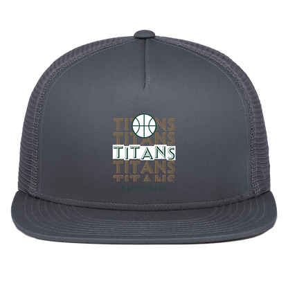 tc-titans-echo-highlight-pacific-headwear-d-series-5-panel-trucker-snapback-cap — Graphite — Front — source sha256 8c2d293ed934ae913510e798ba51c631ddfc3094ba54d7fe637f4dcd544f6916 — Color position 3