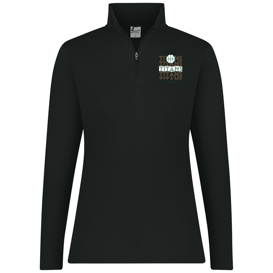 tc-titans-echo-highlight-c2-womens-1-4-zip-pullover — Black — Front — source sha256 9b45f2cc09de7a59de1108d7756b6ce2f0d4194905bde85a8e26a023961d10b8 — Color position 1