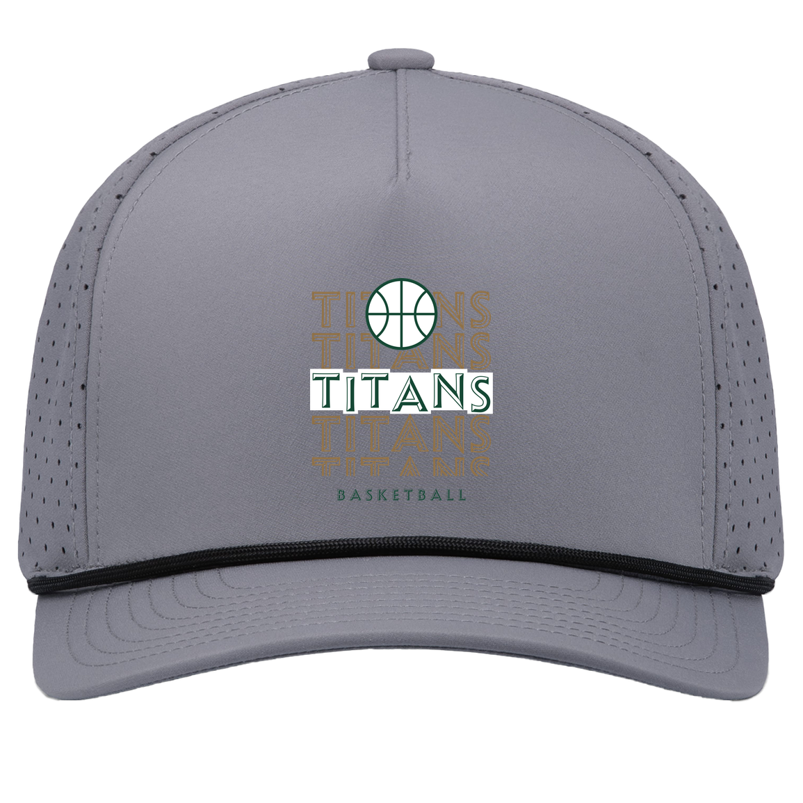 tc-titans-echo-highlight-pacific-headwear-weekender-perforated-snapback-cap — Graphite/Black — Front — source sha256 adbbc33d3df6c4cc0cfd2c08f1465ee62b22a25919e4f8f6834519ab6720cbe1 — Color position 3