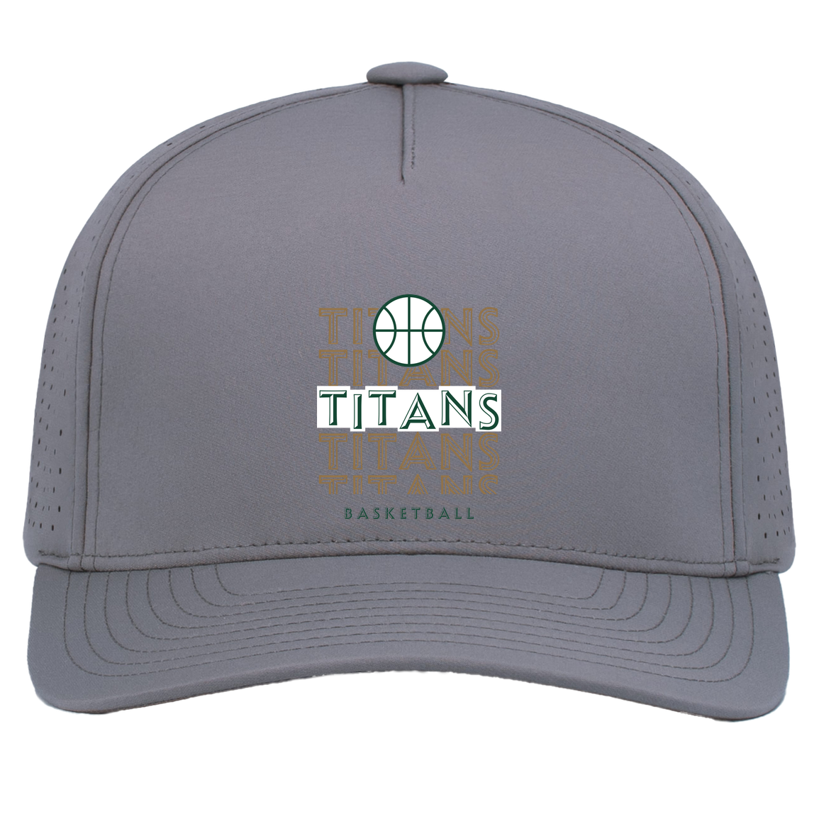 tc-titans-echo-highlight-pacific-headwear-weekender-perforated-snapback-cap — Graphite — Front — source sha256 bc5d1a91abc148babc673db6966a3d66b67444d5a8746f847a73435afd8d7e33 — Color position 4