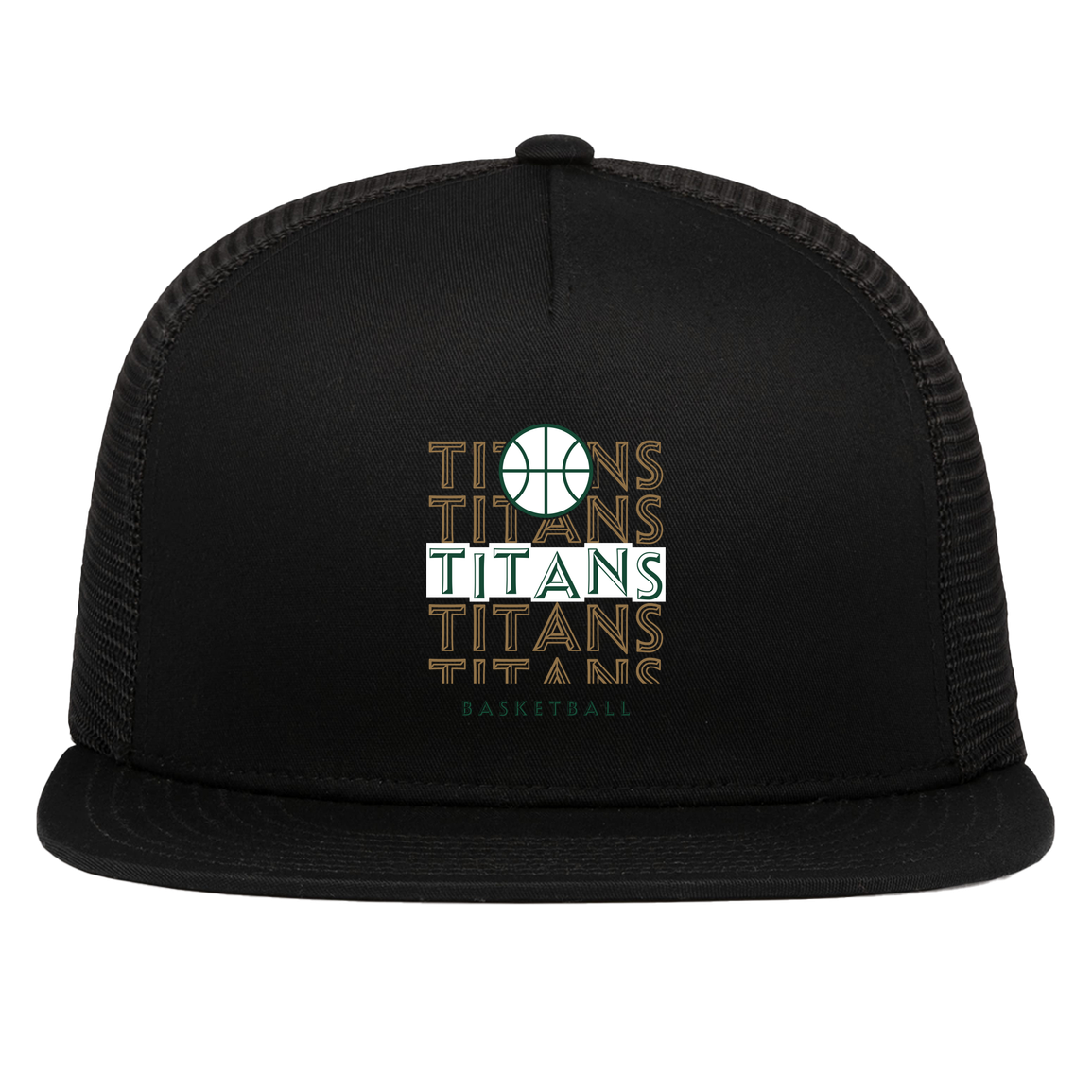 tc-titans-echo-highlight-pacific-headwear-d-series-5-panel-trucker-snapback-cap — Black — Front — source sha256 eab4e5cffdf925b03c236d930ac69383e0562fdc3fba3734598d63337ddf6669 — Color position 1