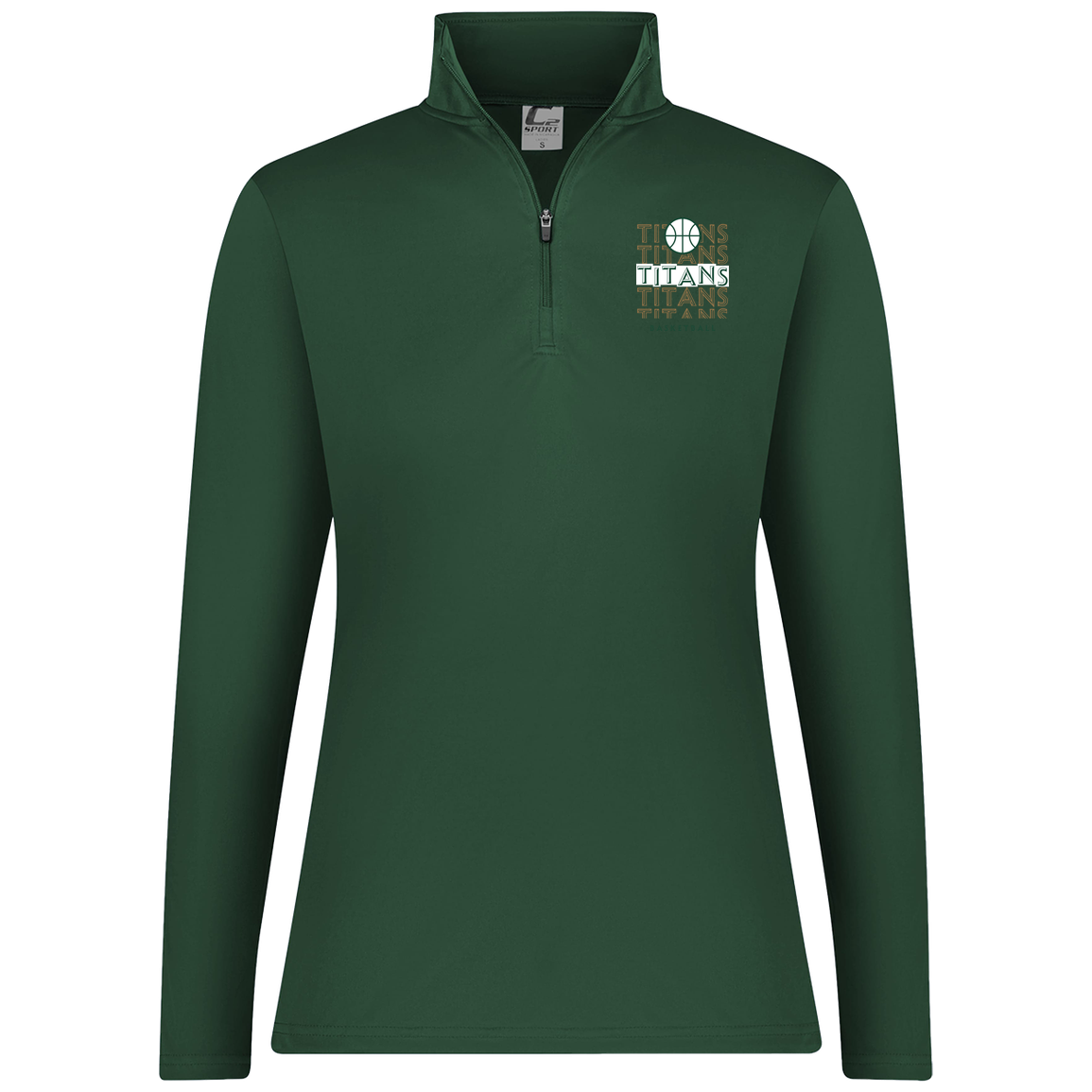 tc-titans-echo-highlight-c2-womens-1-4-zip-pullover — Dark Green — Front — source sha256 fb74e83c9e392533a267467e72c450e625a2439f8fc99f823d0b9ac9d587f628 — Color position 5