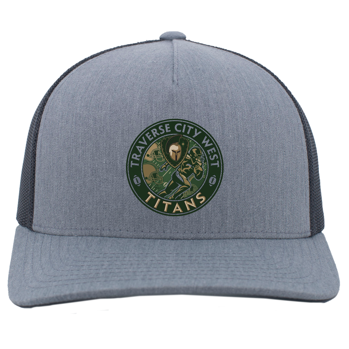 tc-titans-football-breakaway-pacific-headwear-5-panel-trucker-snapback-cap — Heather Grey/Light Charcoal — Front — source sha256 031a84038fd0a99f69a1e4e4a8321489cc08ebee1f0d4eef4462a9337381e653 — Color position 2
