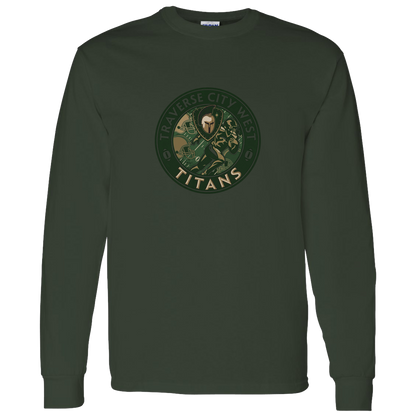 tc-titans-football-breakaway-gildan-ls-t-shirt-5-3-oz — Forest Green — Front — source sha256 5cef2660a462b56086d077b7d93ff9720ca86487f33c14e167542ab1caff4c5d — Color position 6