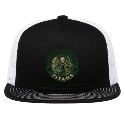 tc-titans-football-breakaway-pacific-headwear-d-series-5-panel-trucker-snapback-cap — Black/White — Front — source sha256 5ef164f6ad6dc343c442737f774d5d93319a50c6f0ef0c3aaa9adb7054774076 — Color position 2