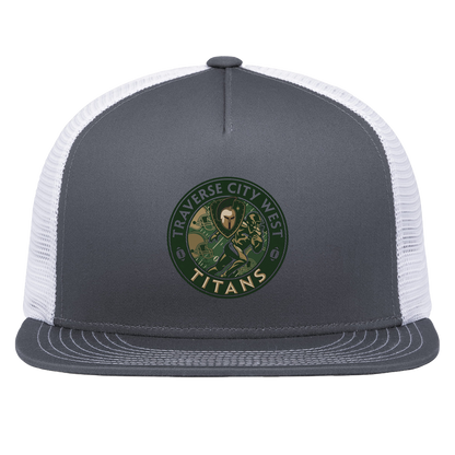tc-titans-football-breakaway-pacific-headwear-d-series-5-panel-trucker-snapback-cap — Graphite/White — Front — source sha256 7695422b37e5f4747632a075e02f2820000a55e07ccce516ef31174805d0d47c — Color position 4