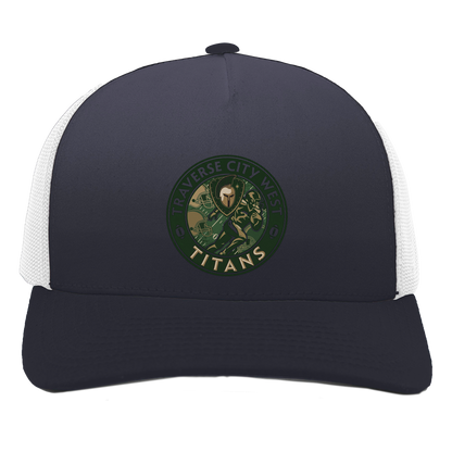 tc-titans-football-breakaway-pacific-headwear-5-panel-trucker-snapback-cap — Navy/White — Front — source sha256 83395b36e83784df020a2102da3c0718fe270f96ebec705475742a22eb306674 — Color position 1