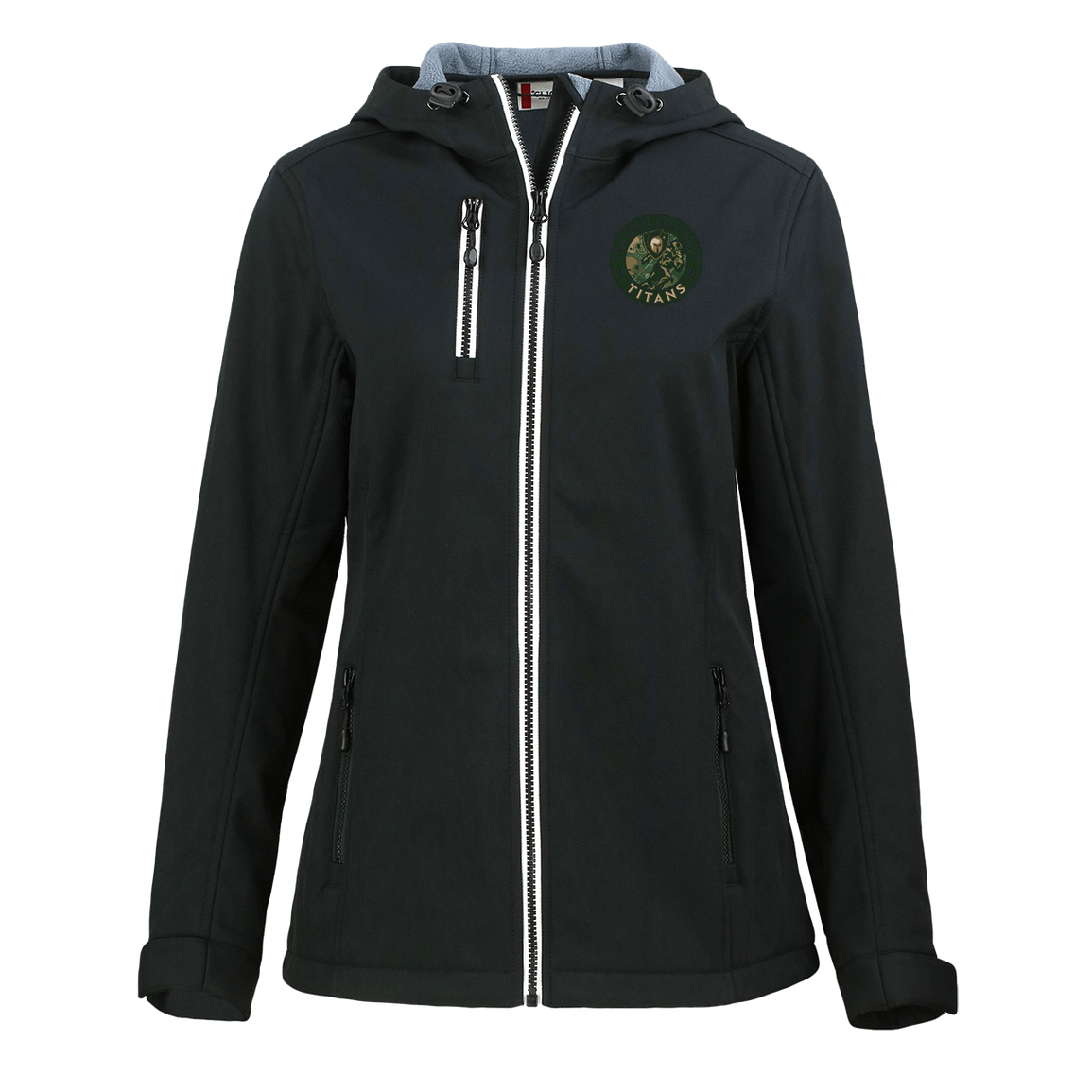 tc-titans-football-breakaway-clique-womens-eco-stretch-softshell-jacket — Black — Front — source sha256 a13fb1428f0a13838a01fbb544be1ace2101daa65d1d606c582e29b570fb3cc9 — Color position 1
