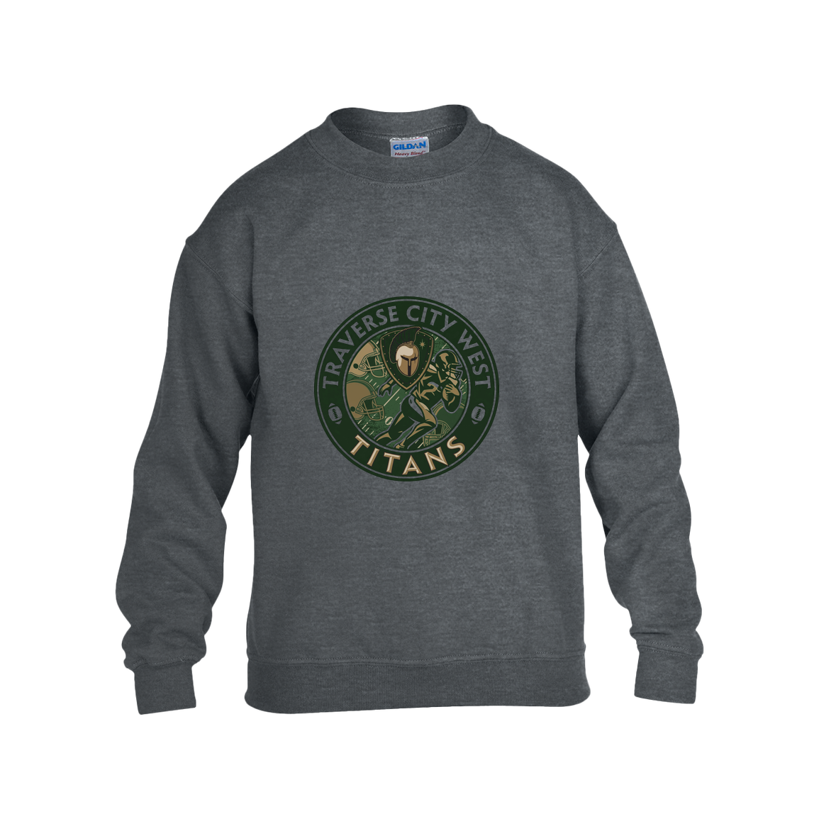 tc-titans-football-breakaway-gildan-kids-heavy-blend-fleece-crew — Dark Heather — Front — source sha256 ade810e50f8e89a972a3de9c65ce85e532f1c2b5b95ace71d8acede6a2f13fac — Color position 2