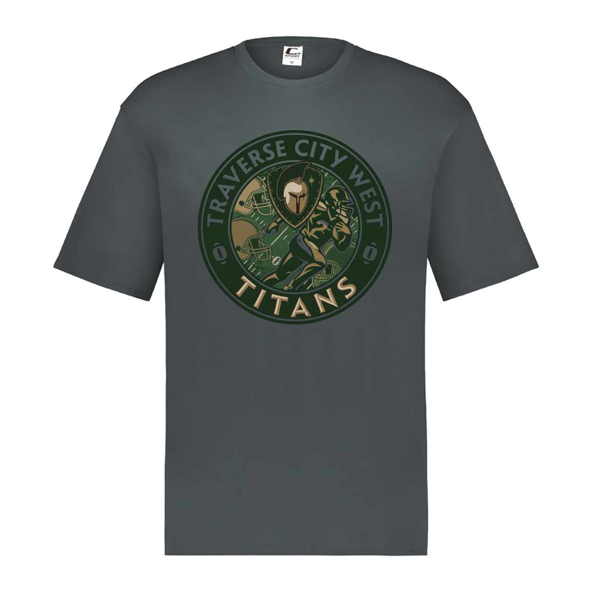 tc-titans-football-breakaway-c2-mens-performance-short-sleeve-tee — Graphite — Front — source sha256 b82c3464ddfe9aa2eb859298351166277d3382e55c78da64e1b3ab4410d0ece4 — Color position 2